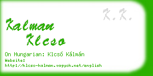 kalman klcso business card